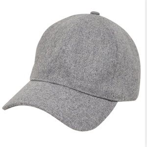 Grey wool ball cap